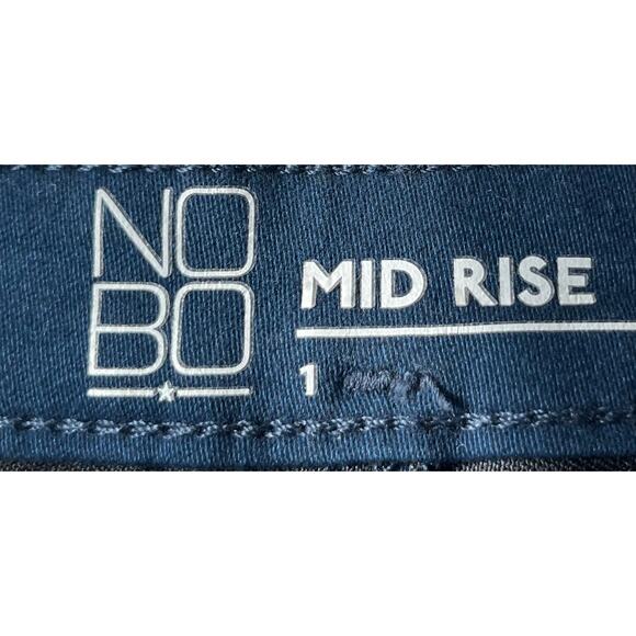 NO BO MID-RISE SHORTS JUNIORS, 1, NAVY BLUE, BACK POCKETS, BUTTONS & ZIP CLOSURE - Picture 8 of 10
